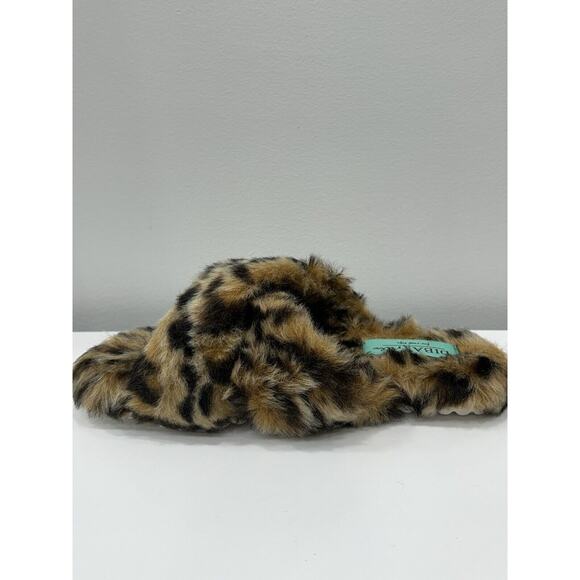 Diba True Cay Lee Size 6 Fuzzy Leopard Slipper Sandals Comfort New in Box - Picture 5 of 7